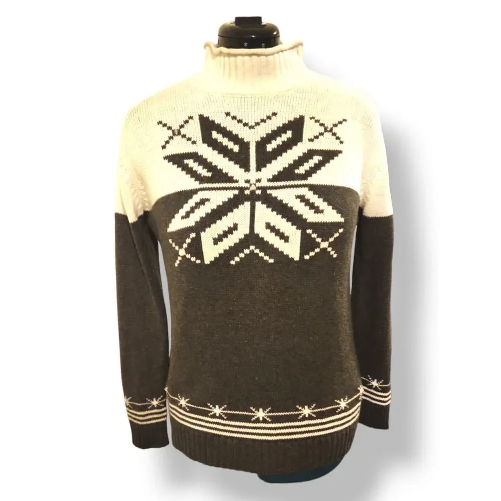 VILLAGER Sport Small Beaded Winter Ramie/Cotton Blend Sweater